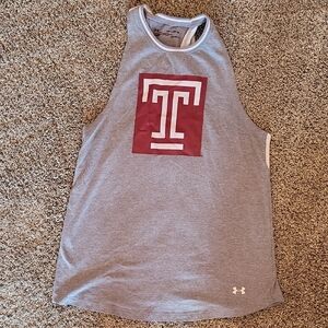 Under Armour Gray Sleeveless Racerback Tank Top Temple University